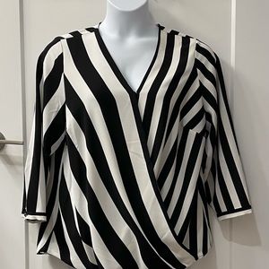 Black & Whilte contrasting striped blouse